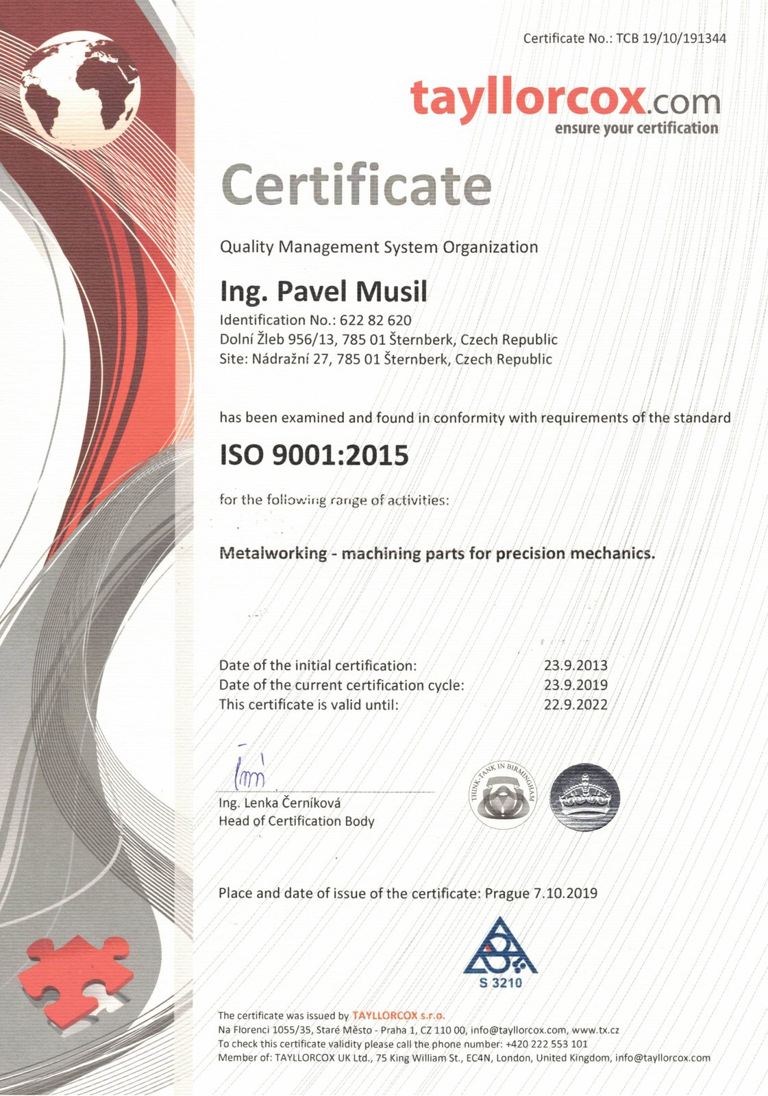 Zertifikat ISO 9001_2015 - Ing. Pavel Musil.jpg